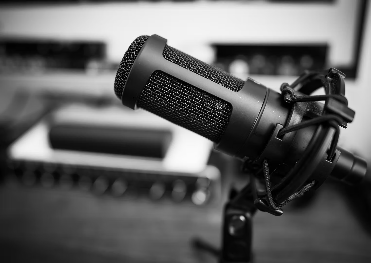 closeup of a studio microphone