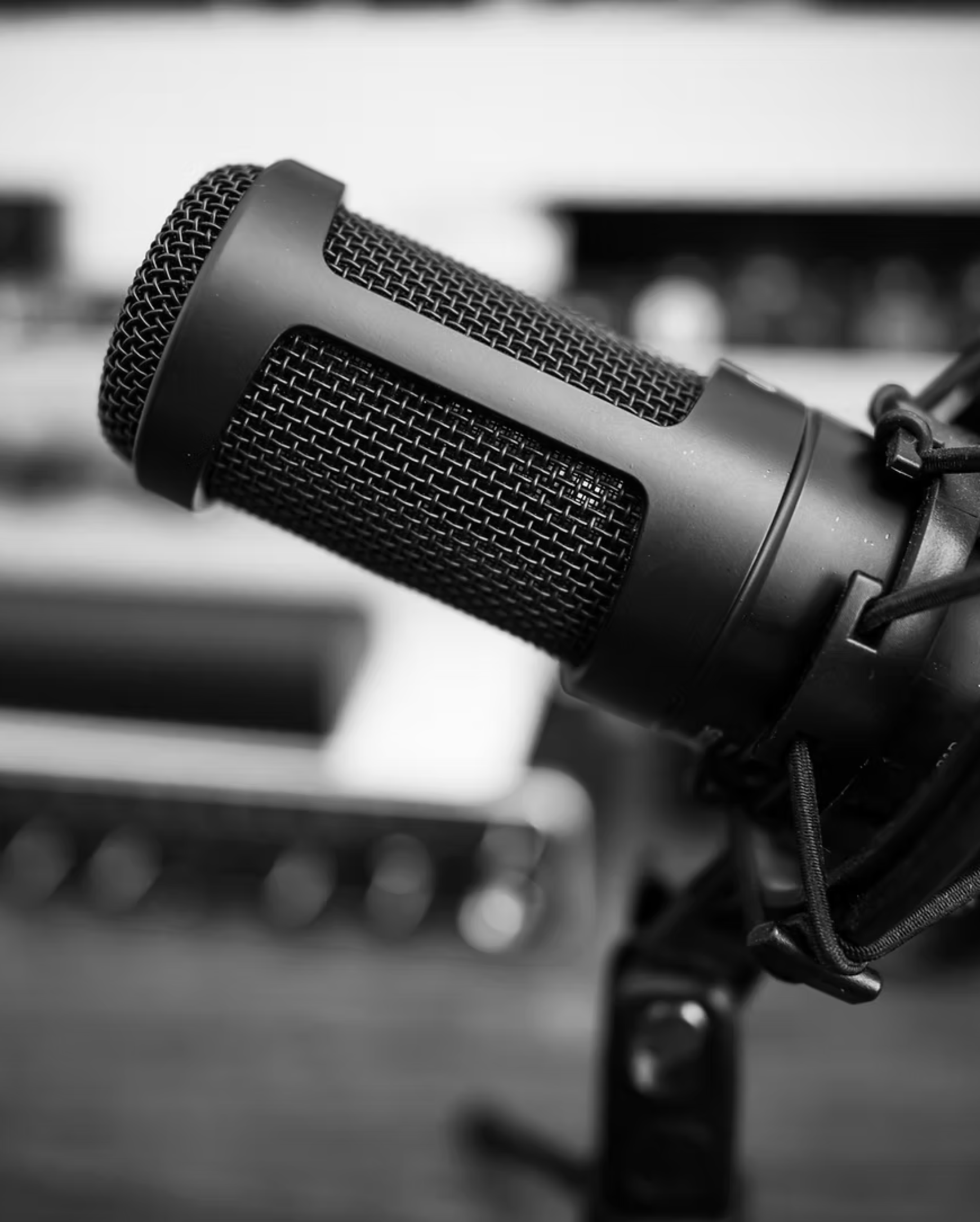 closeup of a studio microphone